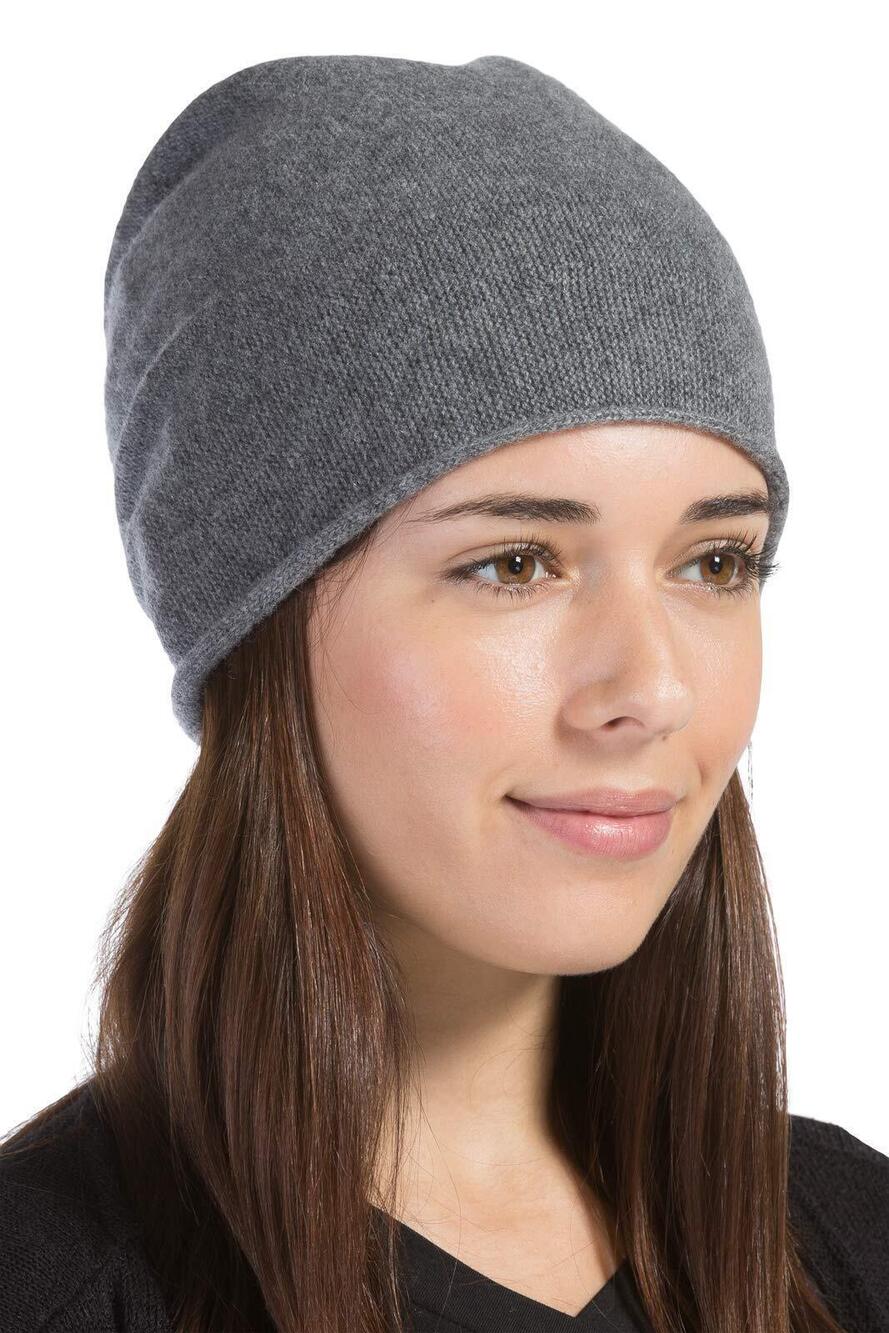 4986 100% Pure Cashmere Winter Slouchy Beanie Iron